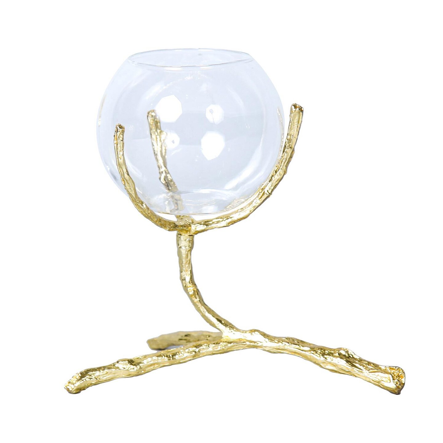 Brass and Glass Tea Light Candle Holder - Organic and Chic Home Decor