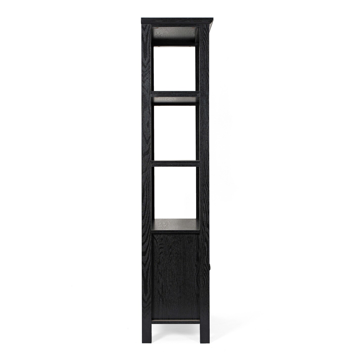 Merrick Lane Omaha Modern Farmhouse Storage Cabinet Bookcase, Glass Doors and Open Shelves