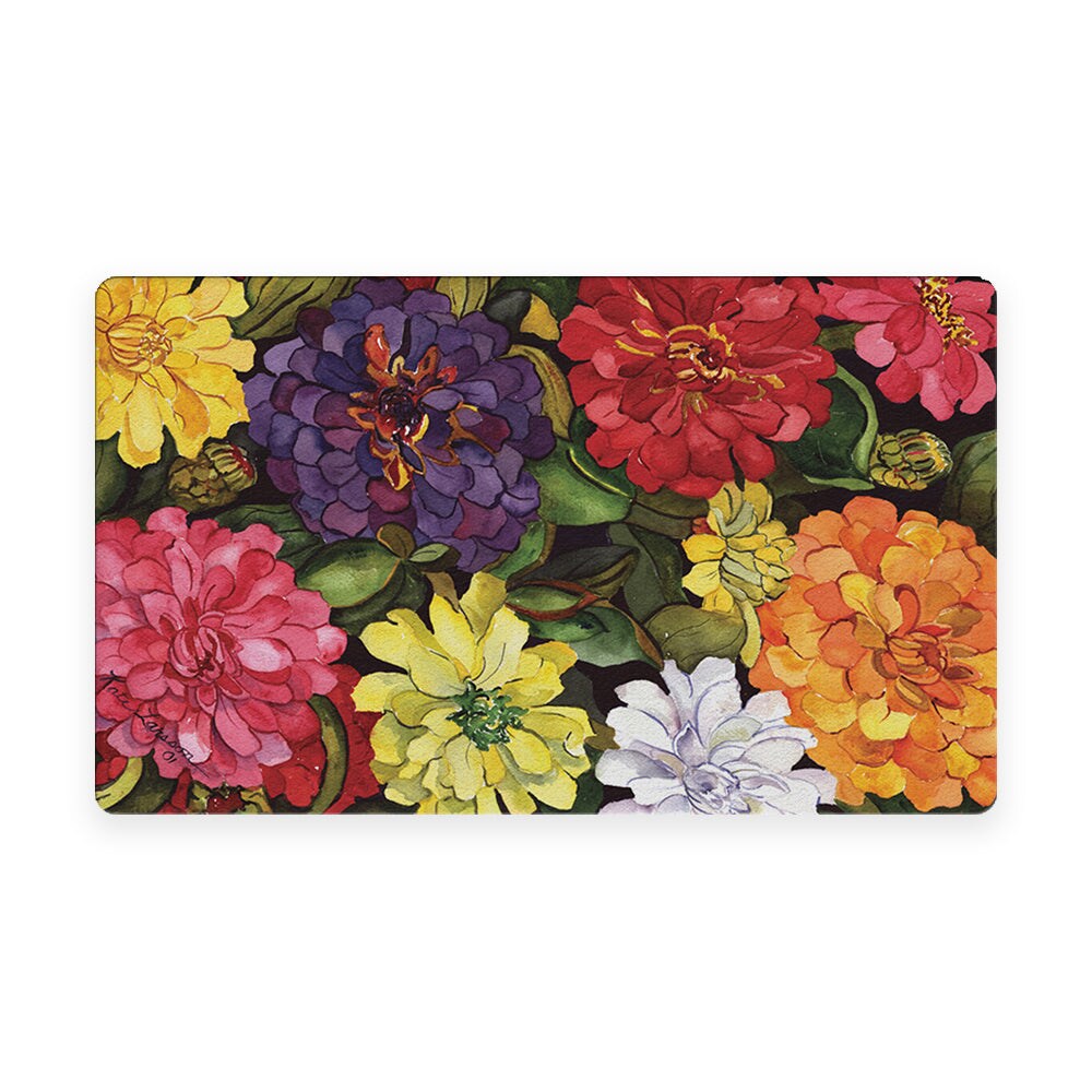 Zippy Zinnias Door Mat (18 x 30&#x22;)