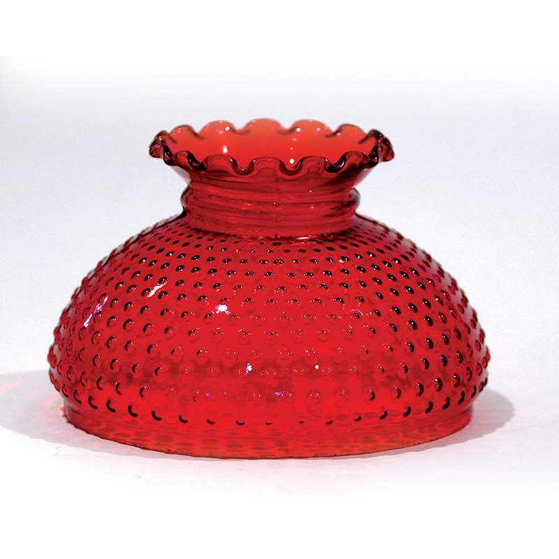 7&#x22; Cranberry Hobnail Oil Lamp Shade