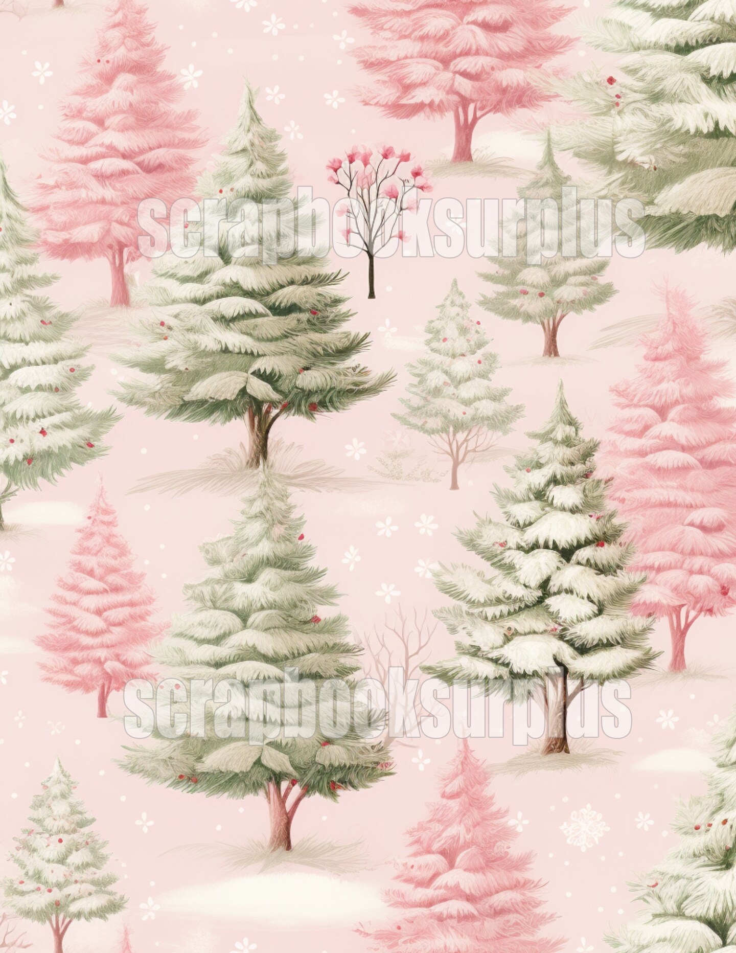 Decoupage Rice Paper OR Vellum Sheets - Set of 6 - 8.5 x 11 - Christmas  Paper - Shabby Pink - Decoupage paper