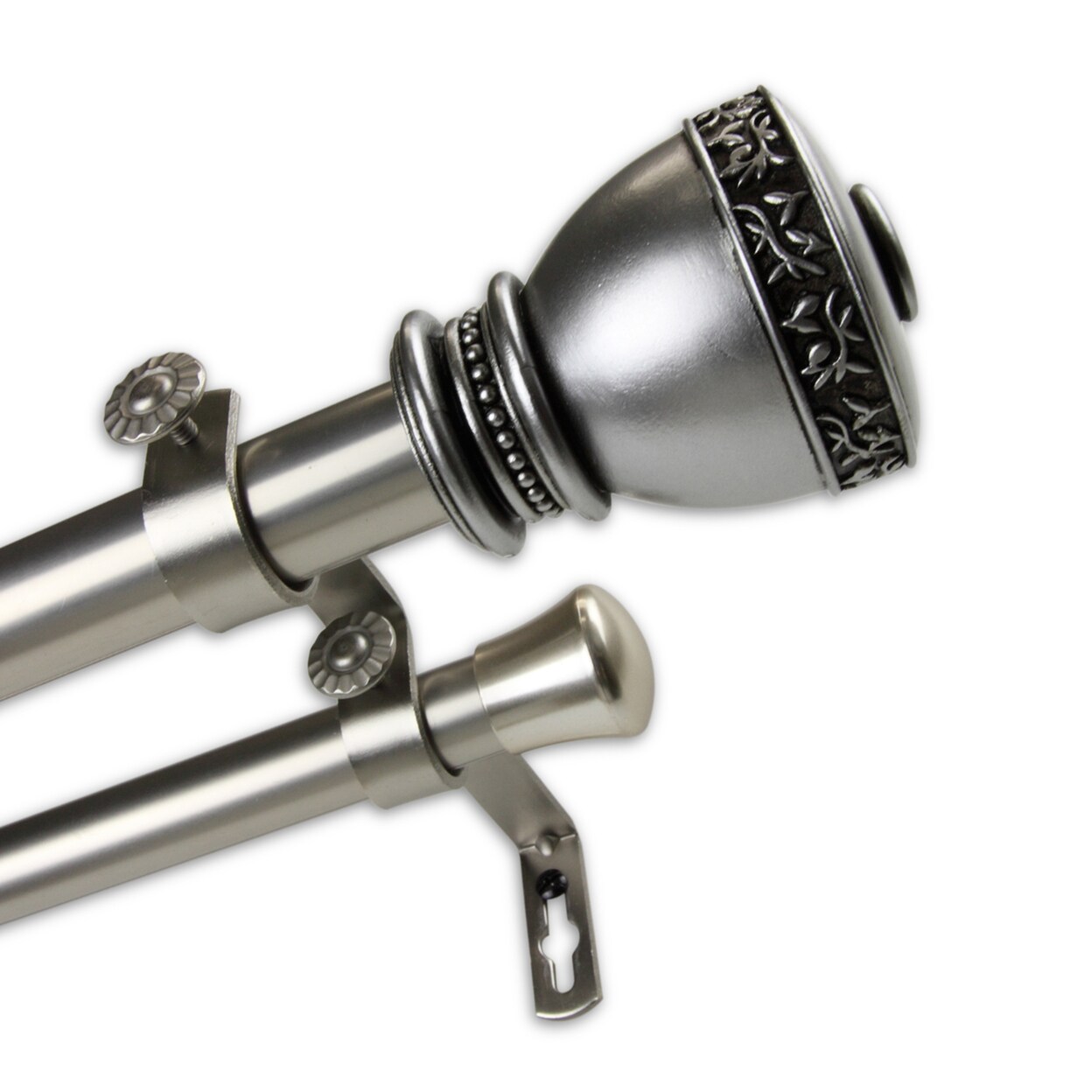 Hermosa Home   Dylan 1&#x22; Double Curtain Rod - Satin Nickel