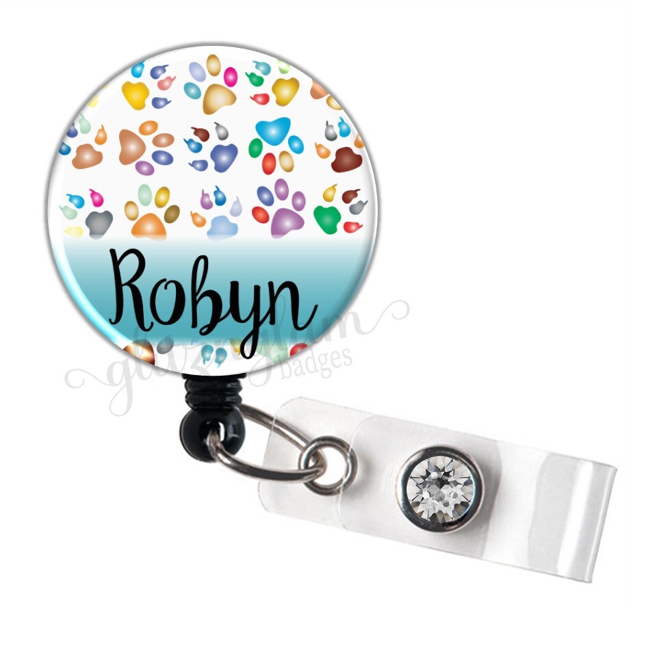 Paw Badge Reel, Personalized Retractable Badge Reel, Animal Love Badge  Reel, Veterinarian Badge Reel, Puppy Retractable Badge Reel - GG4601