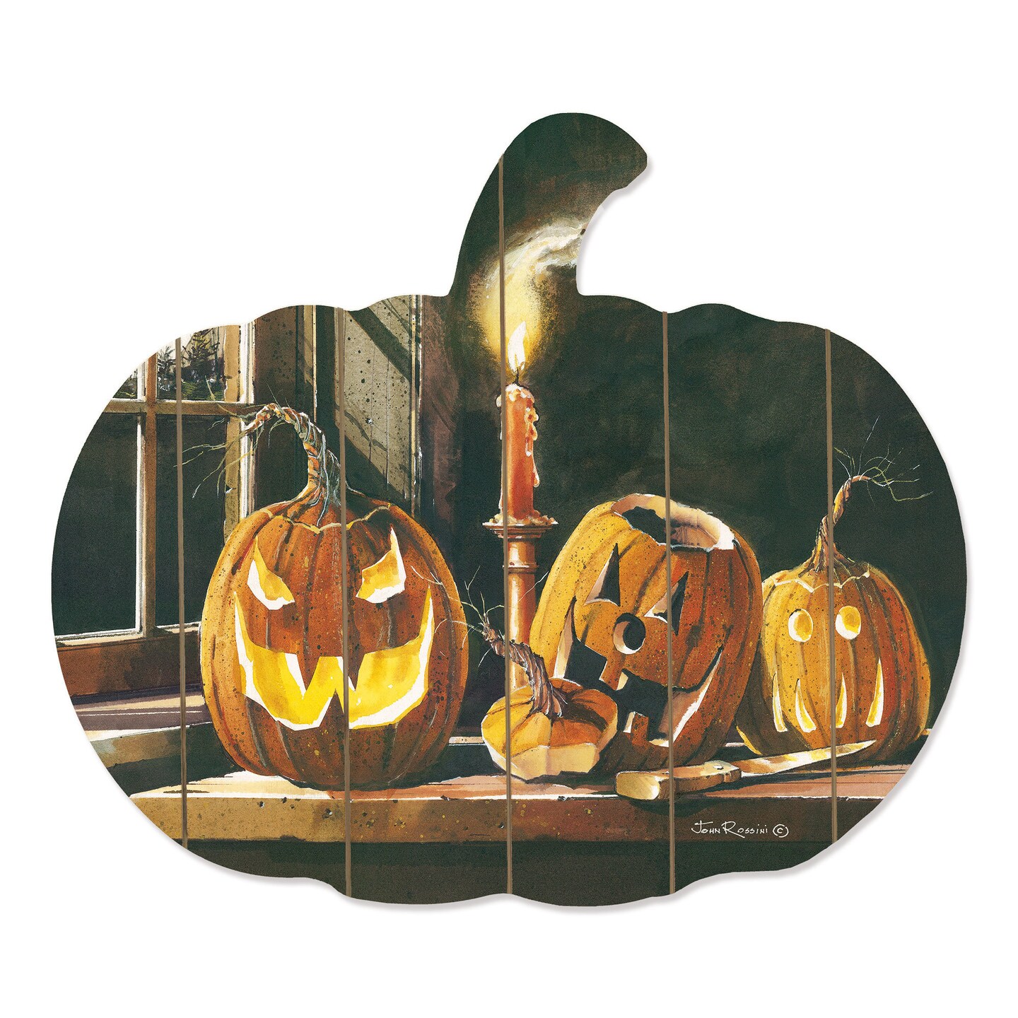 The Carving Table - Printed on Wooden Pumpkin Wall Art