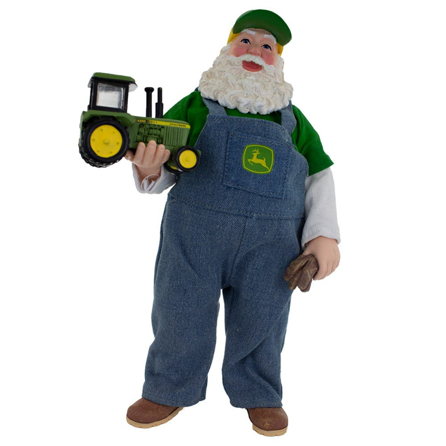 KSA 10&#x22; John Deere Farmer Santa Christmas Tabletop Figurine