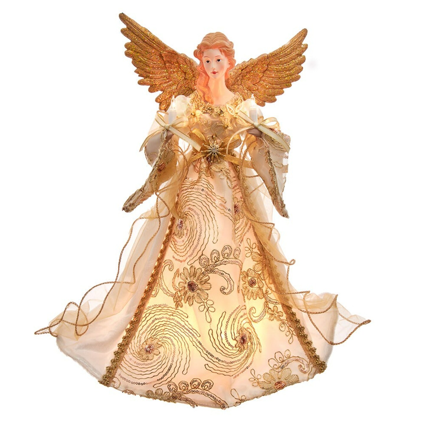KSA 16" Prelit Ivory Angel Christmas Tree Topper Michaels