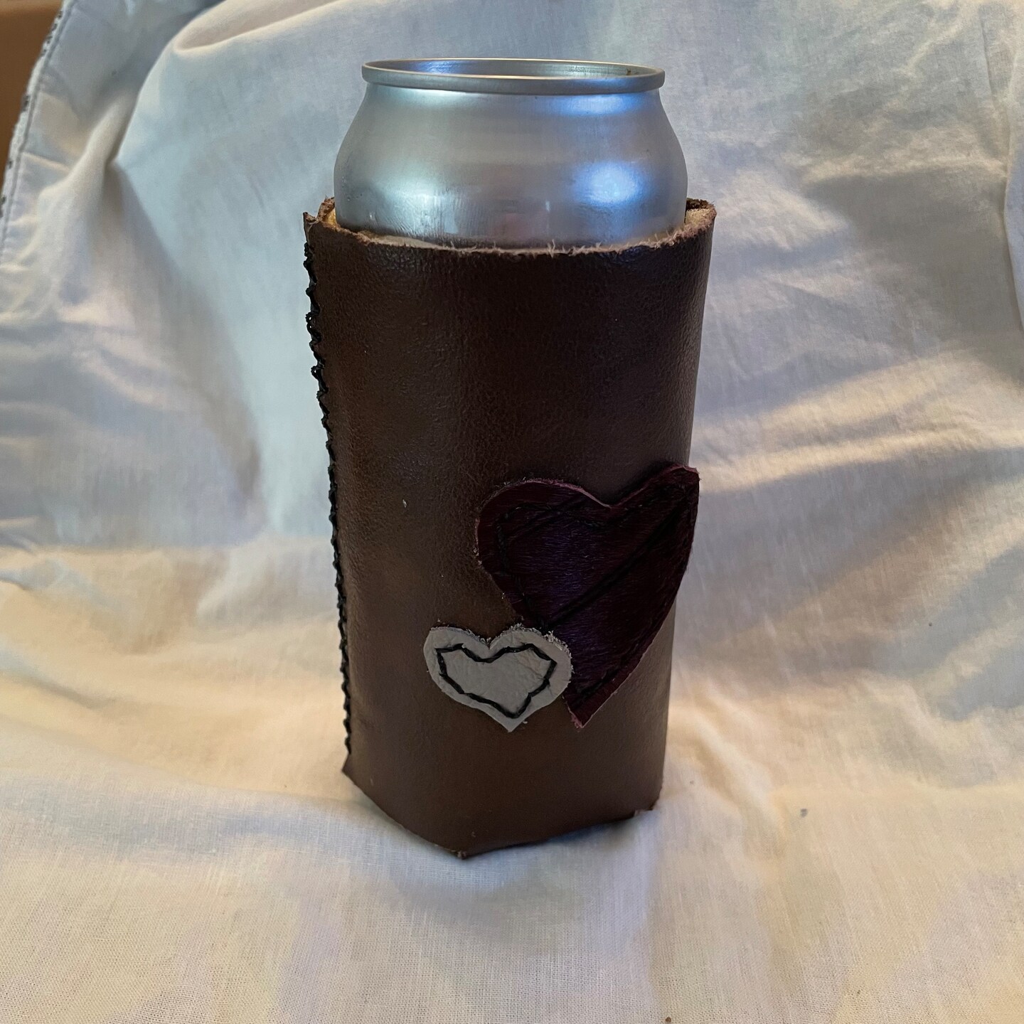 Leather Drink Koozie - tall boy