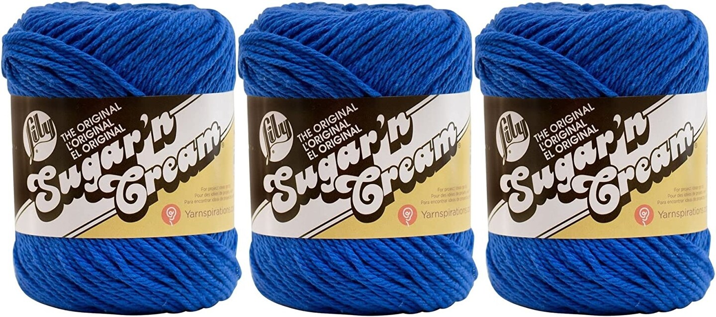 (Pack of 3) Lily Sugar&#x27;n Cream Yarn - Solids-Dazzle Blue