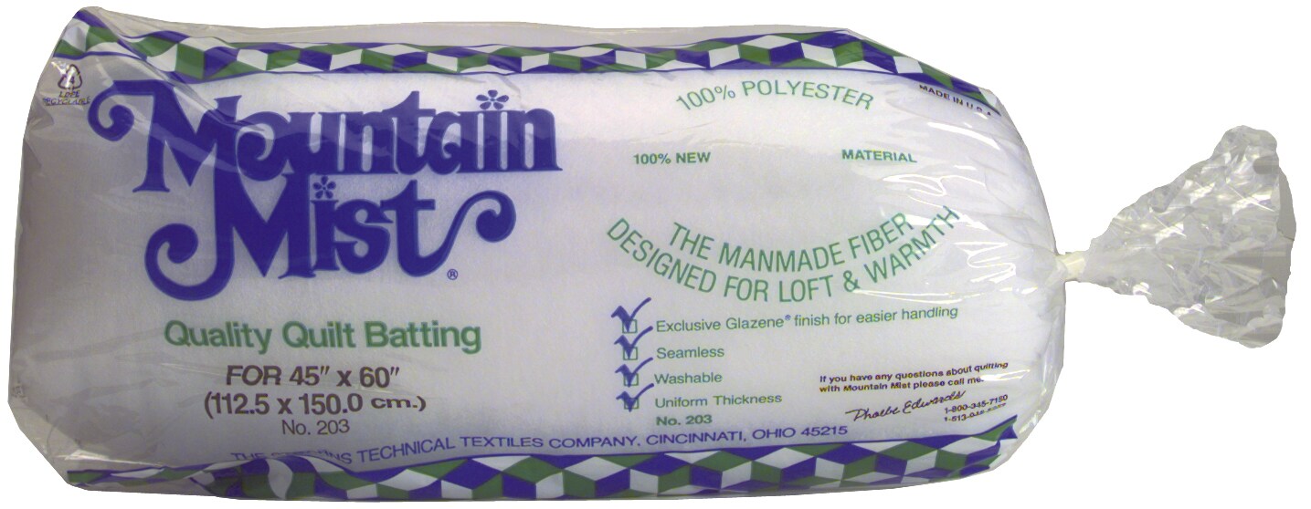 Mountain Mist Polyester Quilt Batting-Crib Size 45&#x22;X60&#x22;