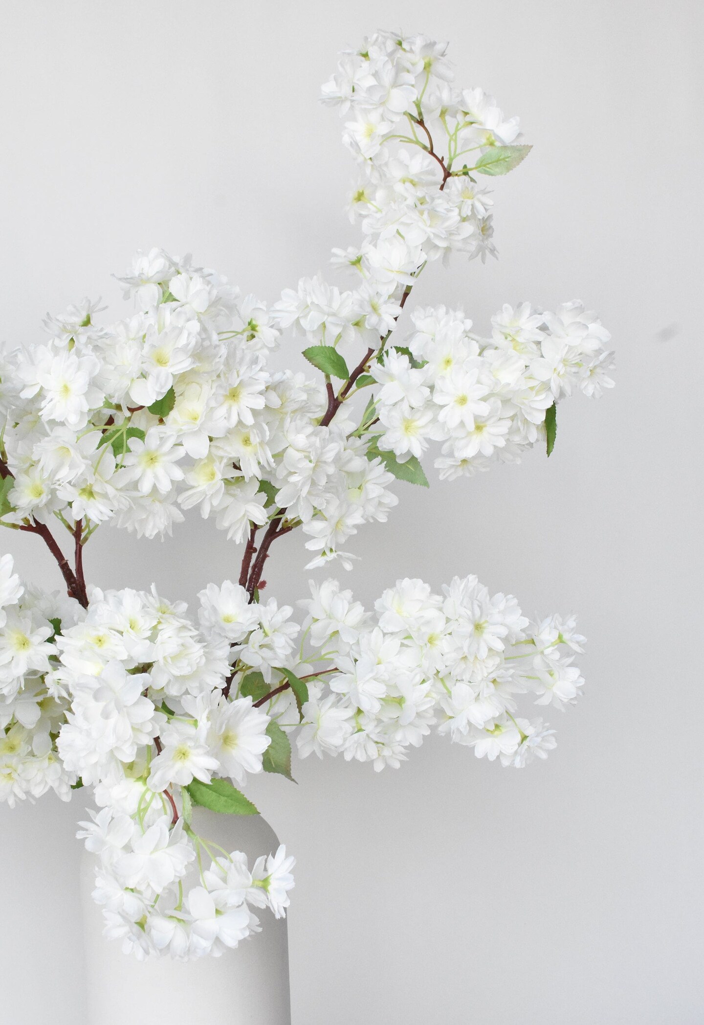 40&#x22; Faux Cherry Blossom Branch Stem Cream