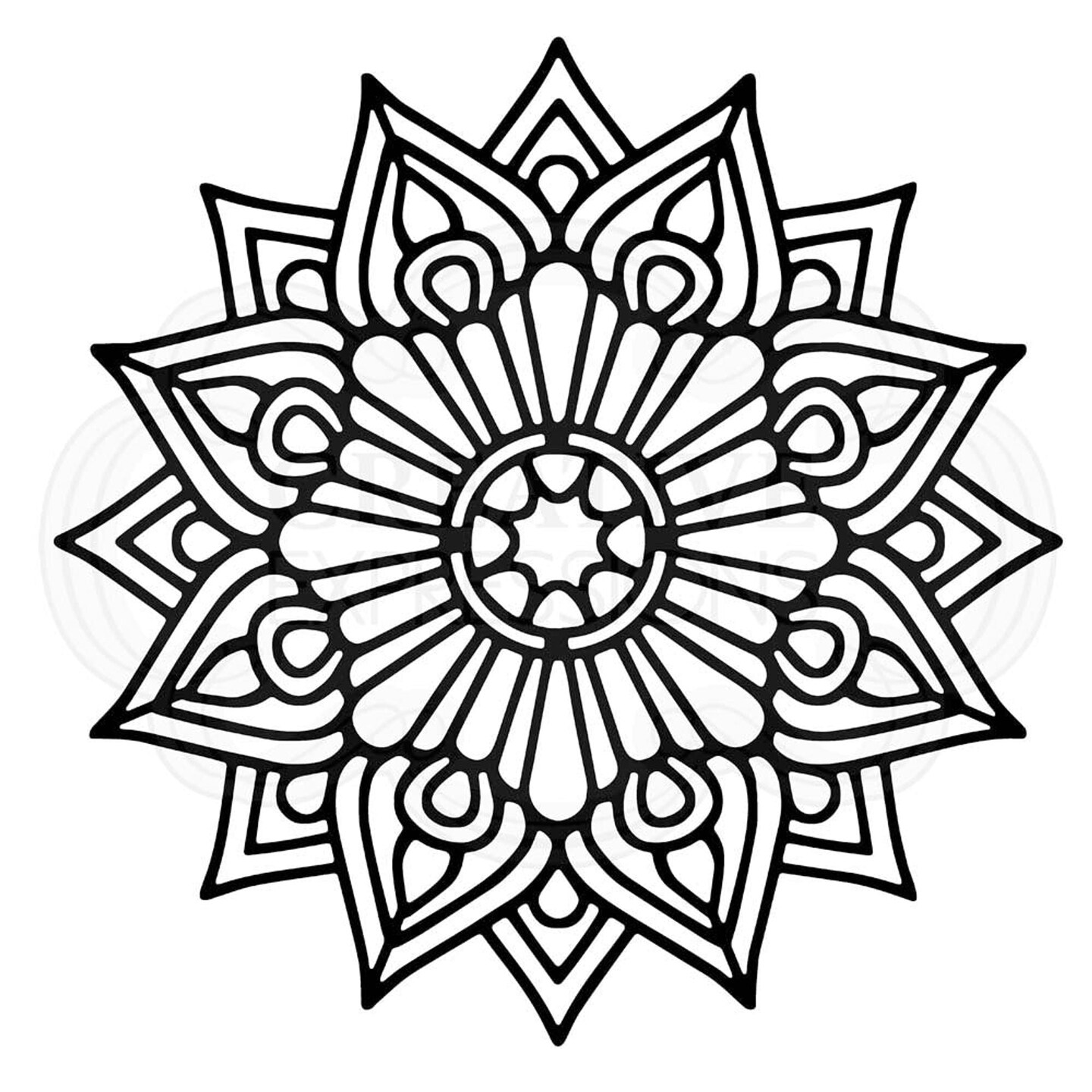 Woodware Craft Collection Woodware Raindrop Mandala 6.8 in x 6.8 in Stencil