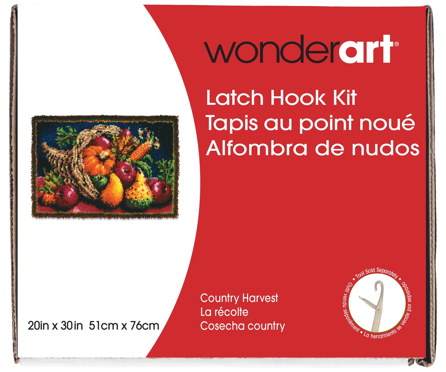 Wonderart Classic Latch Hook Kit 20&#x22;X30&#x22;-Country Harvest