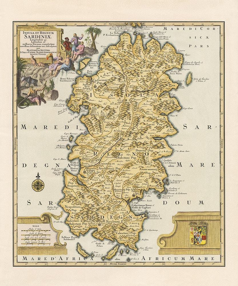 Ancient map Sardinia Island Poster Print by anonymous - Item # VARPDXFEHO149