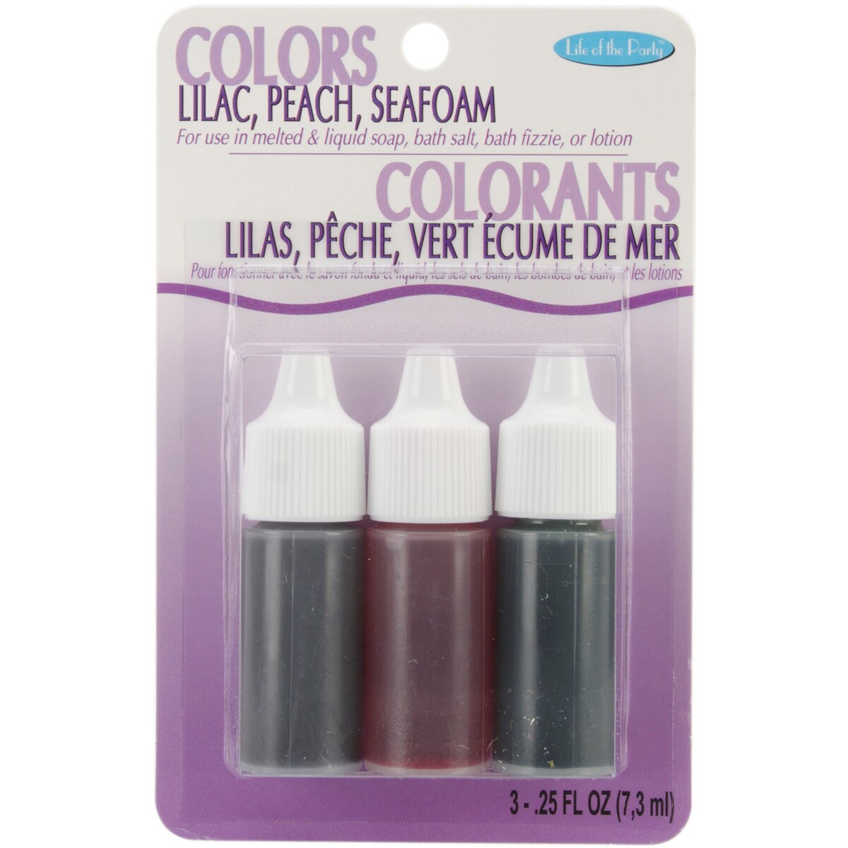 Life Of The Party Liquid Soap Dye 0.25oz 3/Pkg-Lilac, Peach &#x26; Seafoam