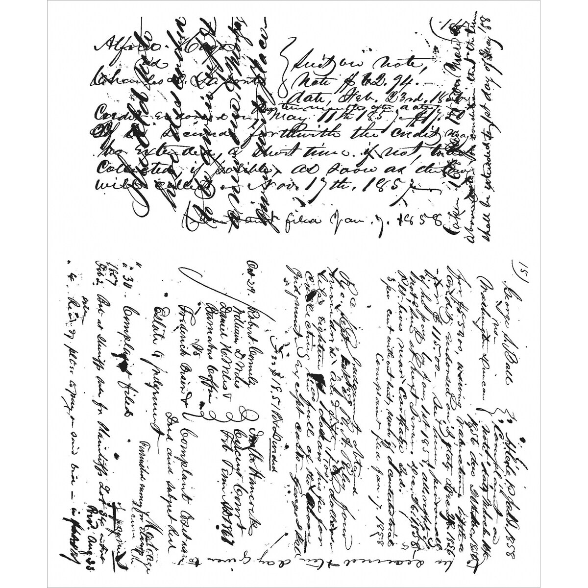 Tim Holtz Cling Stamps 7&#x22;X8.5&#x22;-Ledger Script