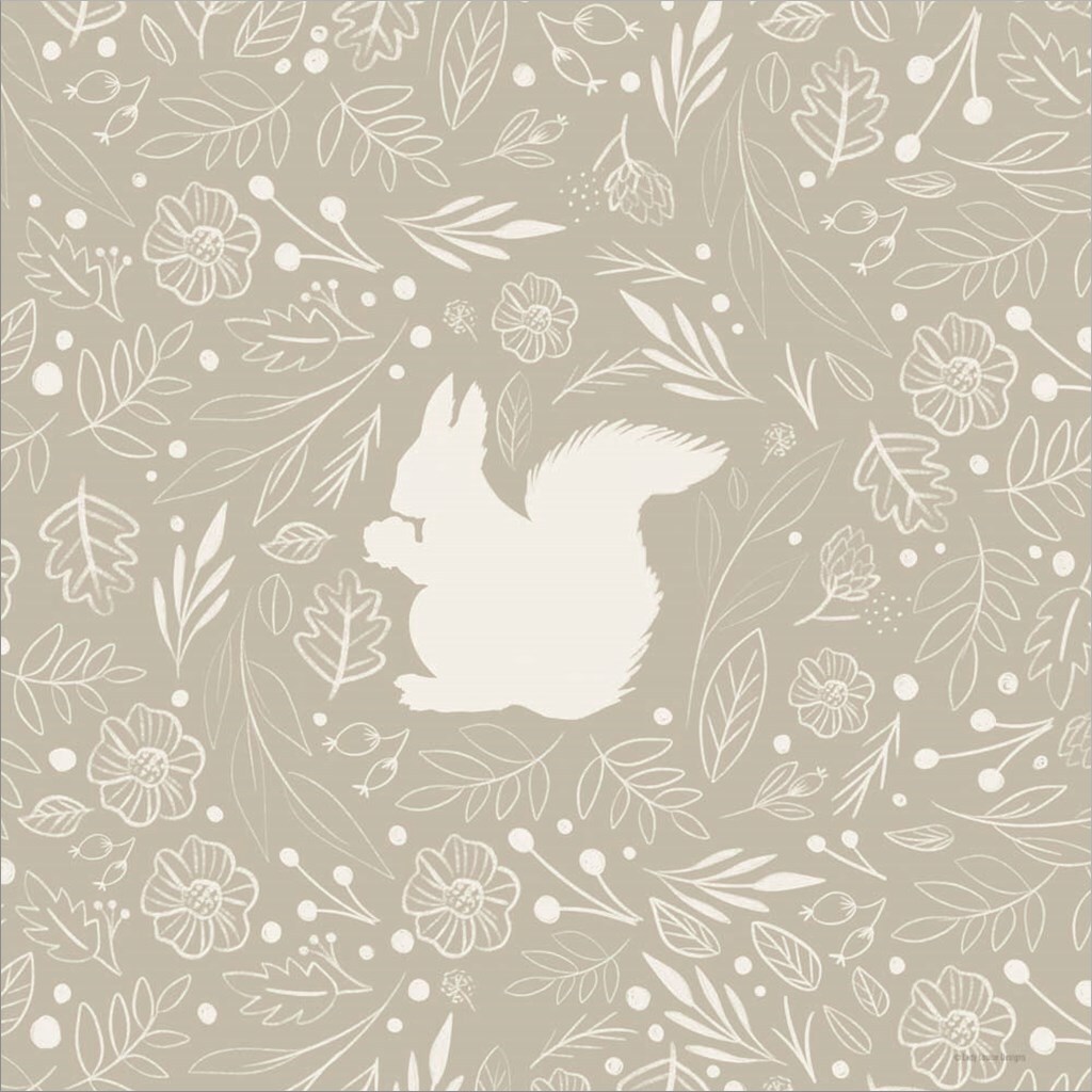 Floral Squirrel by Lady Louise Designs 14" x 14" Framed Wall Art