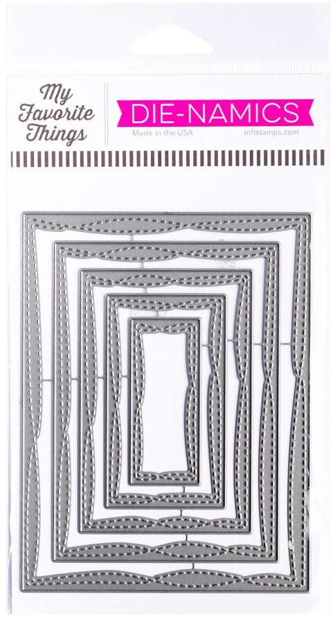My Favorite Things Die-namics STAX Dies-Wonky Stitched Rectangle, 1" To 5.25"