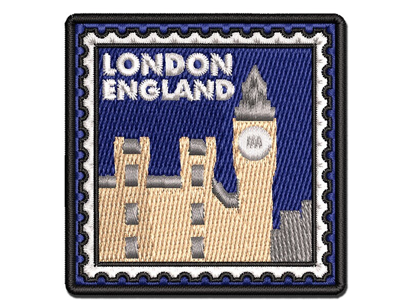 Big Ben London England Destination Travel Multi-Color Embroidered Iron-On or Hook &#x26; Loop Patch Applique