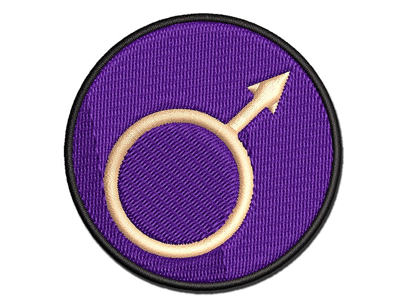 Astronomy Mars Astrology Planet Symbol Multi-Color Embroidered Iron-On or Hook &#x26; Loop Patch Applique