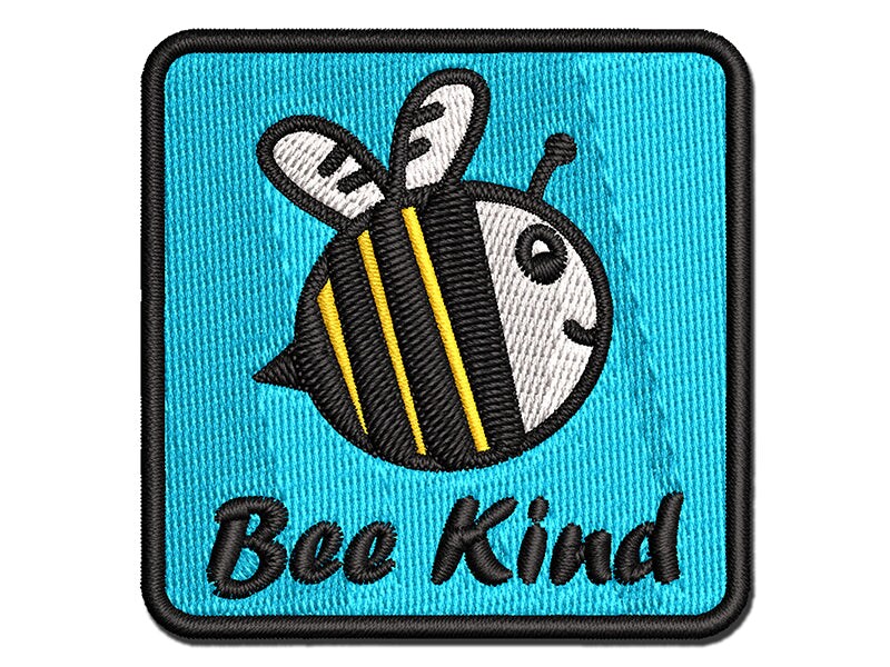 Be Kind Bumble Bee Kindness Multi-Color Embroidered Iron-On or Hook &#x26; Loop Patch Applique
