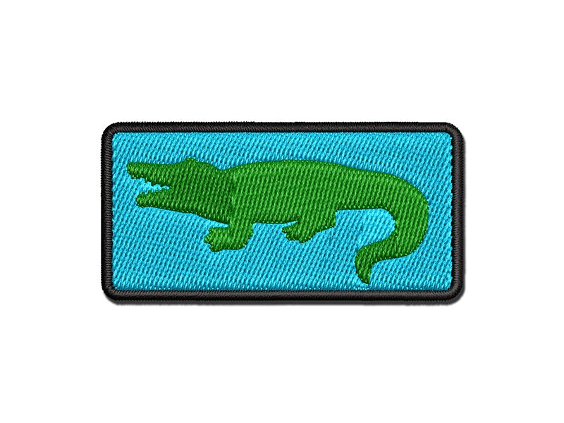 Alligator Crocodile Solid Multi-Color Embroidered Iron-On or Hook &#x26; Loop Patch Applique