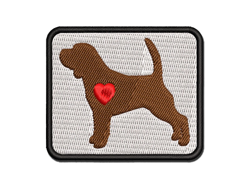 Beagle Dog with Heart Multi-Color Embroidered Iron-On or Hook & Loop ...