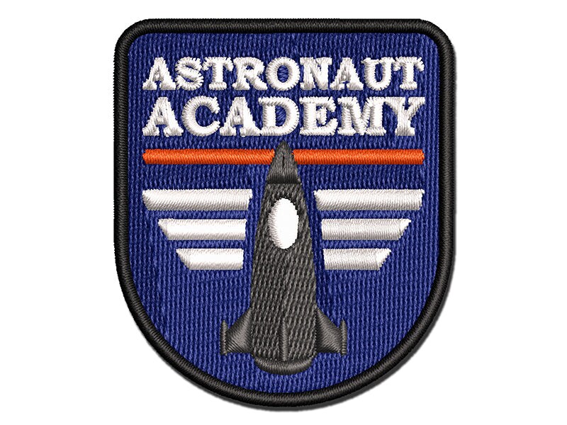 Astronaut Academy Spacecraft Multi-Color Embroidered Iron-On or Hook &#x26; Loop Patch Applique