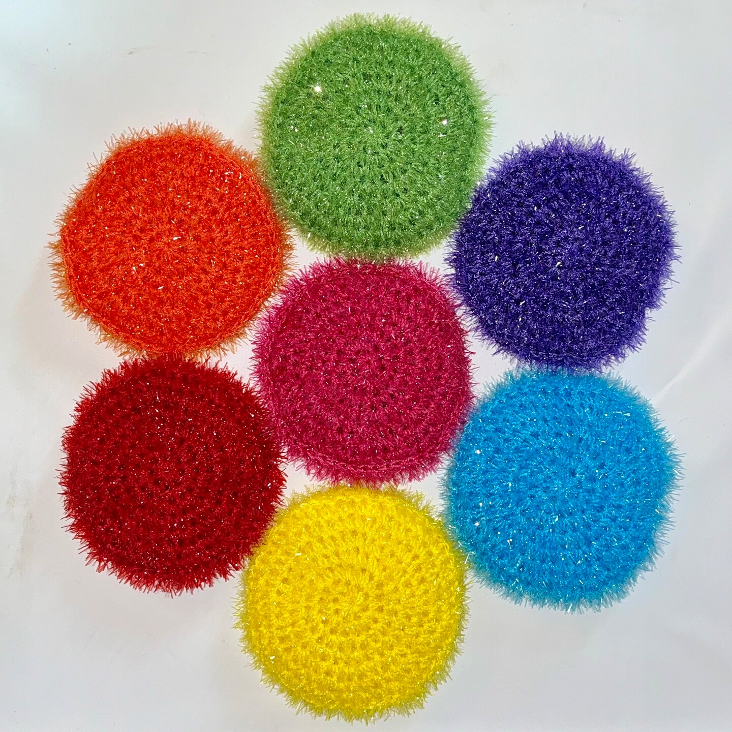 product name is Crochet Dish Scrubber