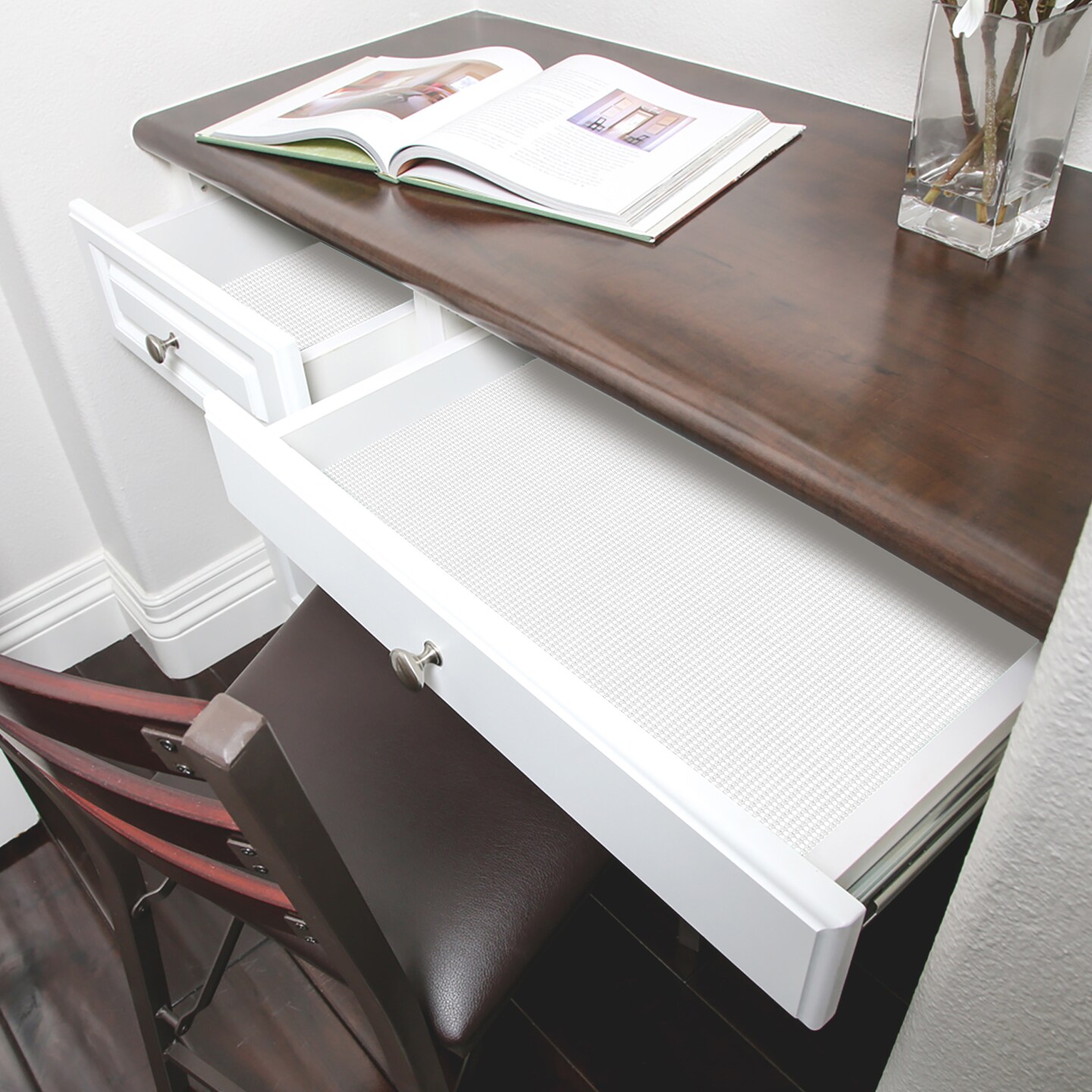 Smart Design Classic Grip Shelf Liner - 12 Inch x 20 Feet - White