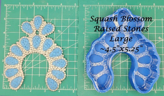 Squash Blossom - large, raised stones - Silicone Freshie Mold