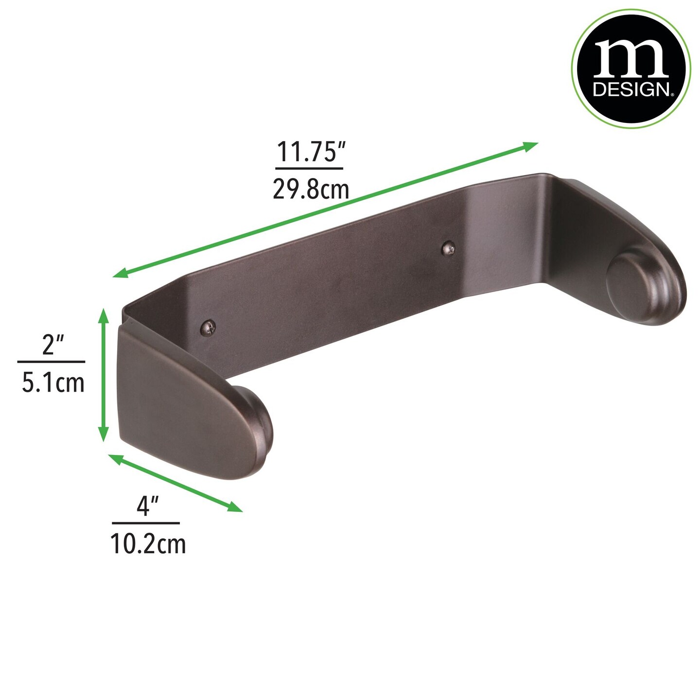 mDesign Metal Wall Mount Paper Towel Holder Dispenser for Kitchen