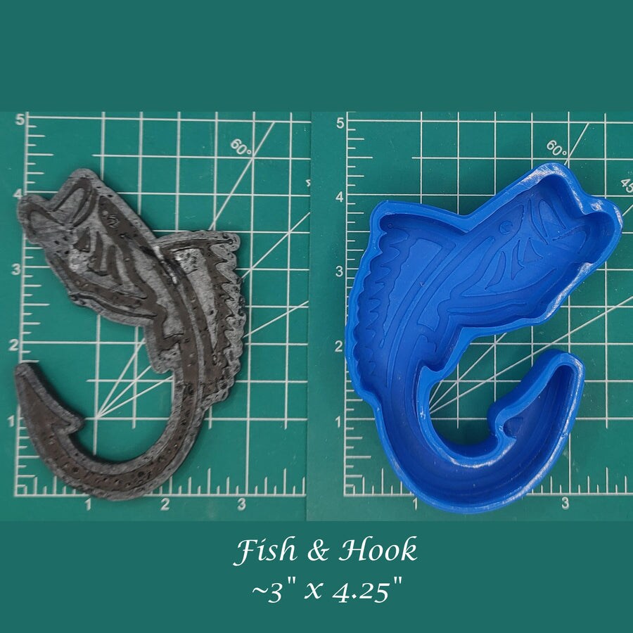 Fish &#x26; Hook Silicone Freshie Mold