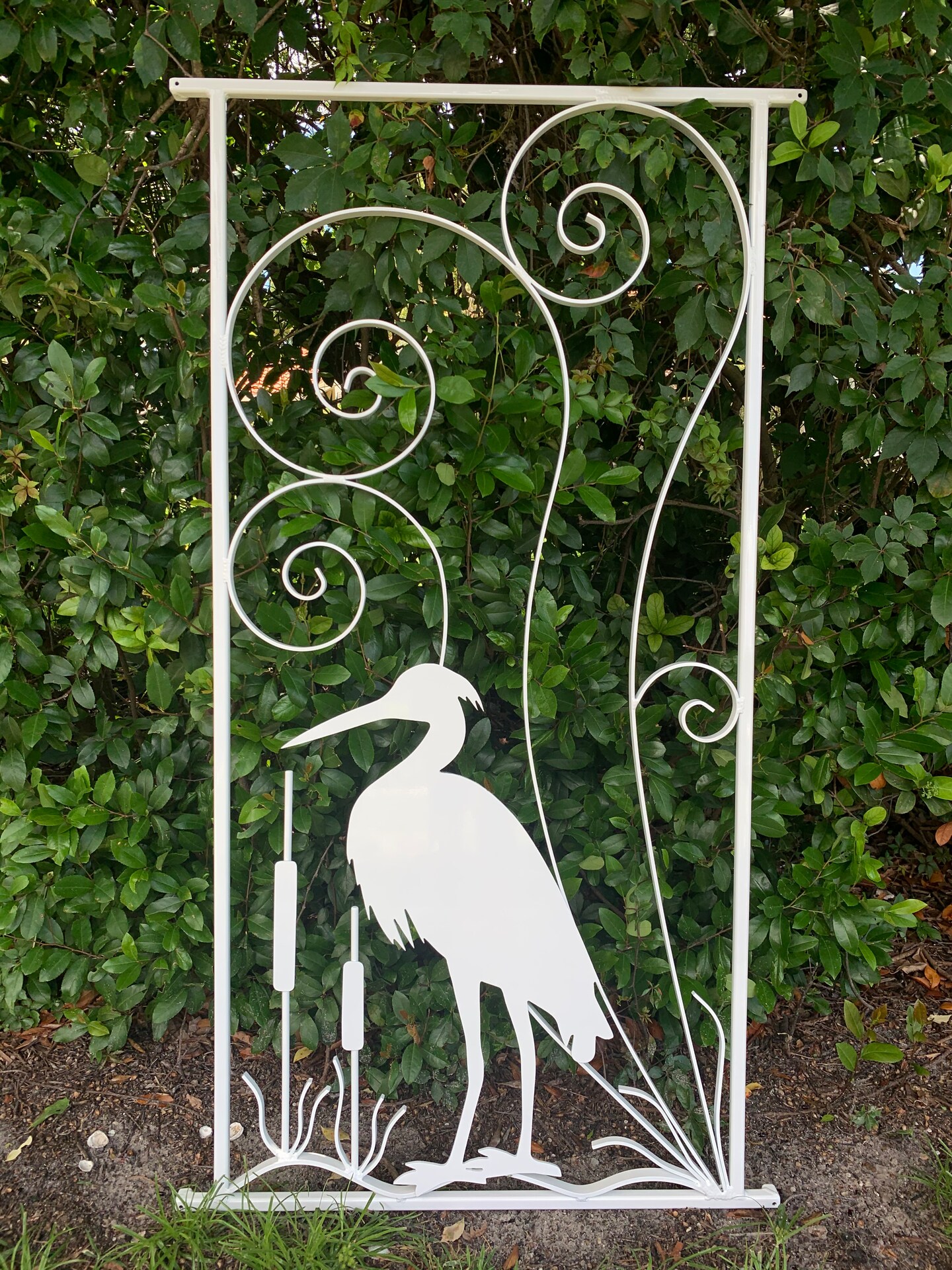 Egret in the Cattails, Screen Door Grille, Coastal Living, Handcrafted, Metal, Multiple Colors, Protect, Beautify, Easy Install, Aluminum product 2