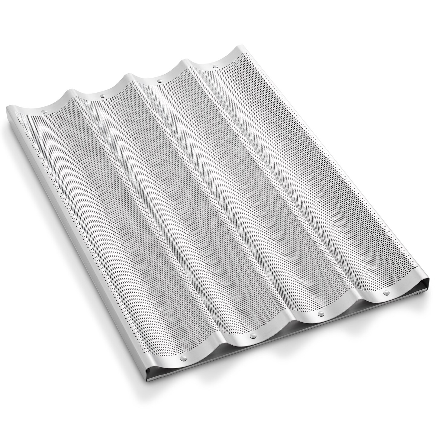 GRIDMANN 18" x 26" Commercial Aluminum Baguette Pan, Perforated French Bread Loaf Baking Pan