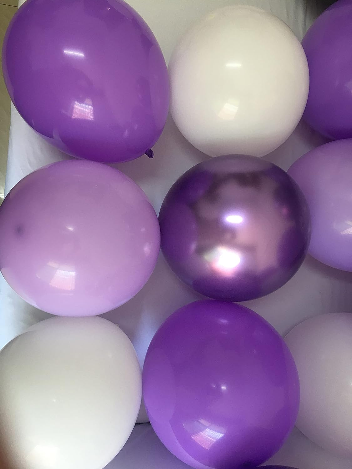 Latex Balloons White Lavender Purple&#x2013; Gradient Purple color Balloons for Baby Shower Birthday Girl Wedding Anniversary Party Decorations (Voilet + Light Purple)