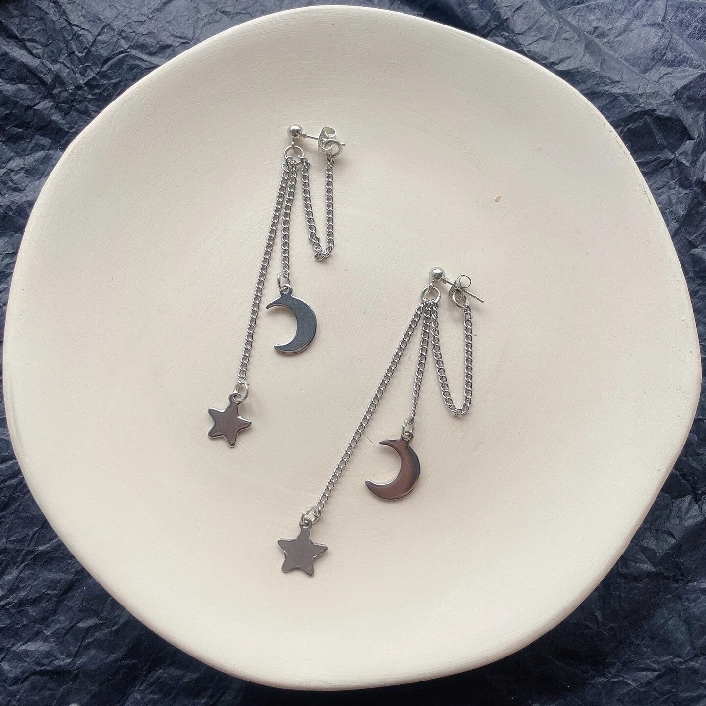 【美品】アデルビジューのCUTSTEEL double chain pierce ADER.bijoux（アデルビジュー）｜GOUTTE pearl chain pierce