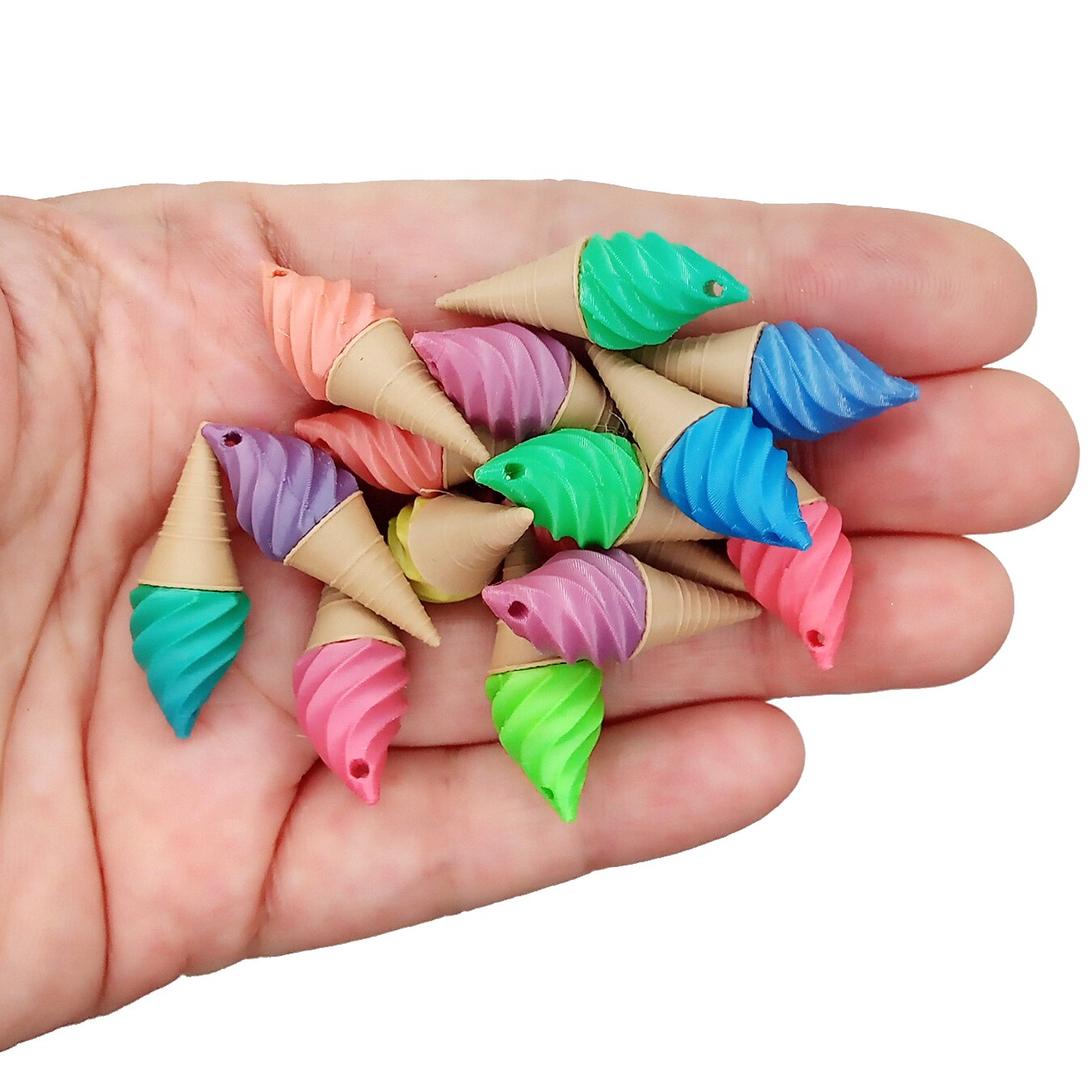 Sherbet Ice Cream Charms, Small Rainbow Food, 8 pc Mix or 4 Pairs, Adorabilities