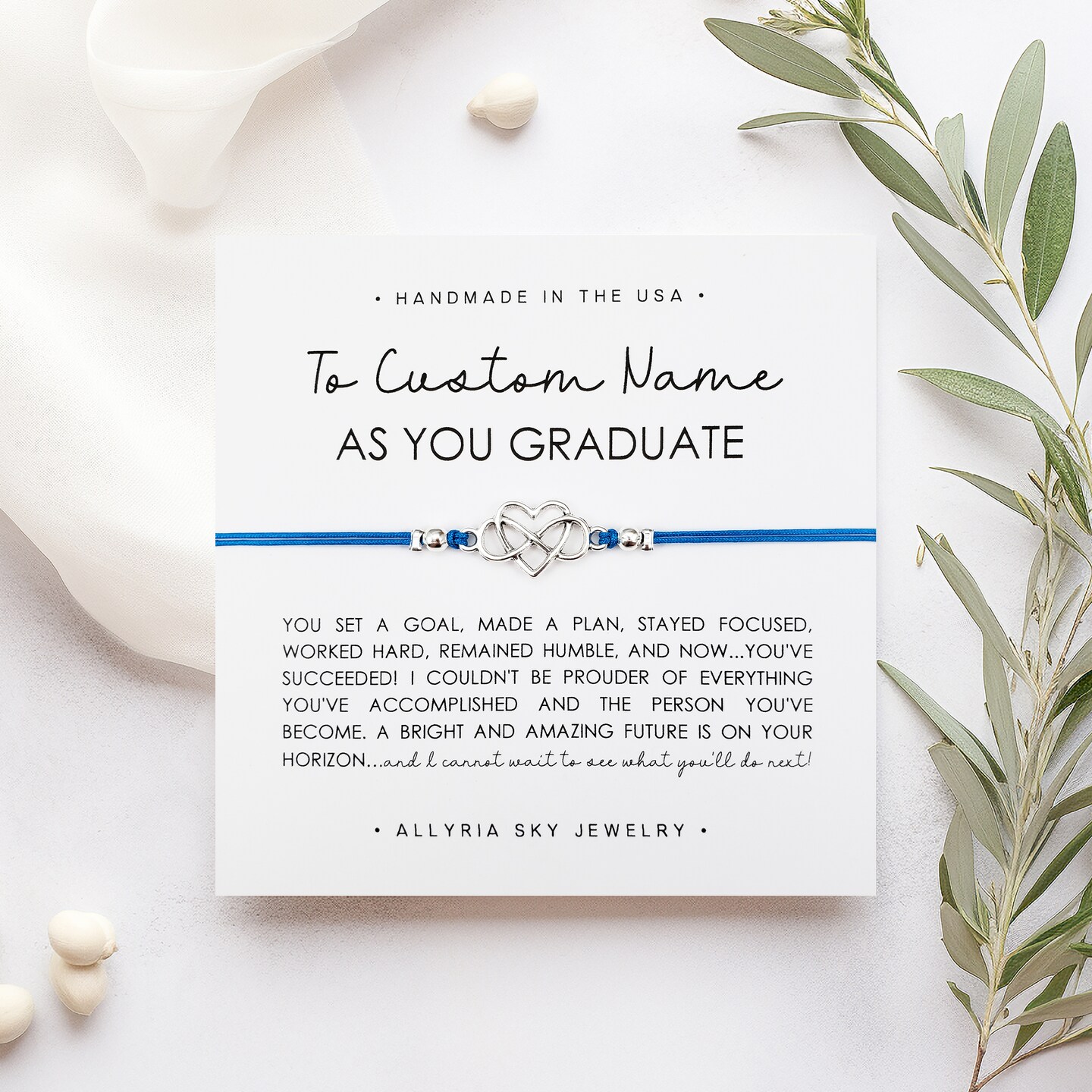 Gift Bracelet with Personalized Graduation Card, Custom Graduation Gift, Custom Name Graduation, Graduation Gift, Custom Graduate Gift