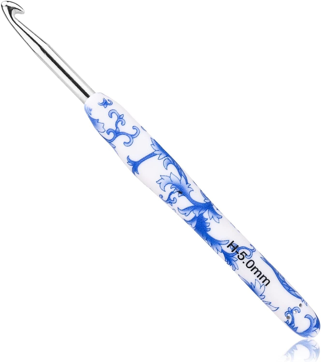 4.5 Mm(7) Crochet Hook, Ergonomic Handle for Arthritic Hands, Soft Rubber Grip Extra Long Knitting Needles for Beginners and Knitting Crocheting Yarn (4.5Mm-7)