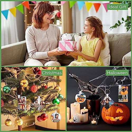 135 Pieces Sublimation Keychain Blanks Bulk,MDF Keychain Double Sided Heat Transfer Keychain Board with Film,Key Rings, Plastic Retaining Clips for DIY and Craft(Round, Rectangle, Bone, Square, Heart)