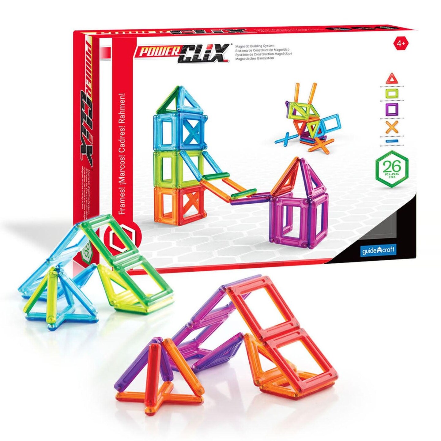 PowerClix&#xAE; Frames, Magnetic Building Set, 26 Pieces