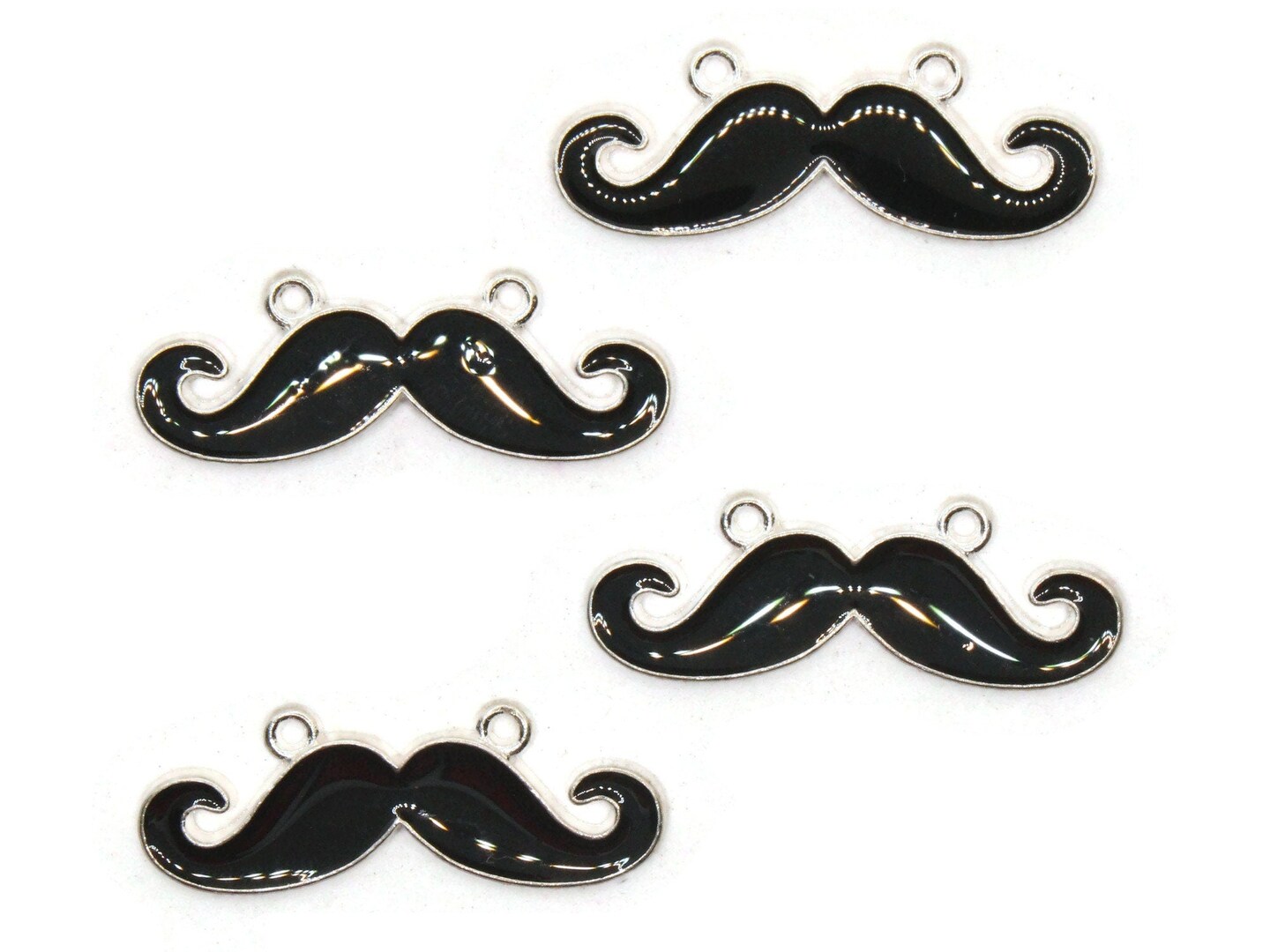 4 36mm Alloy Metal Mustache Pendants