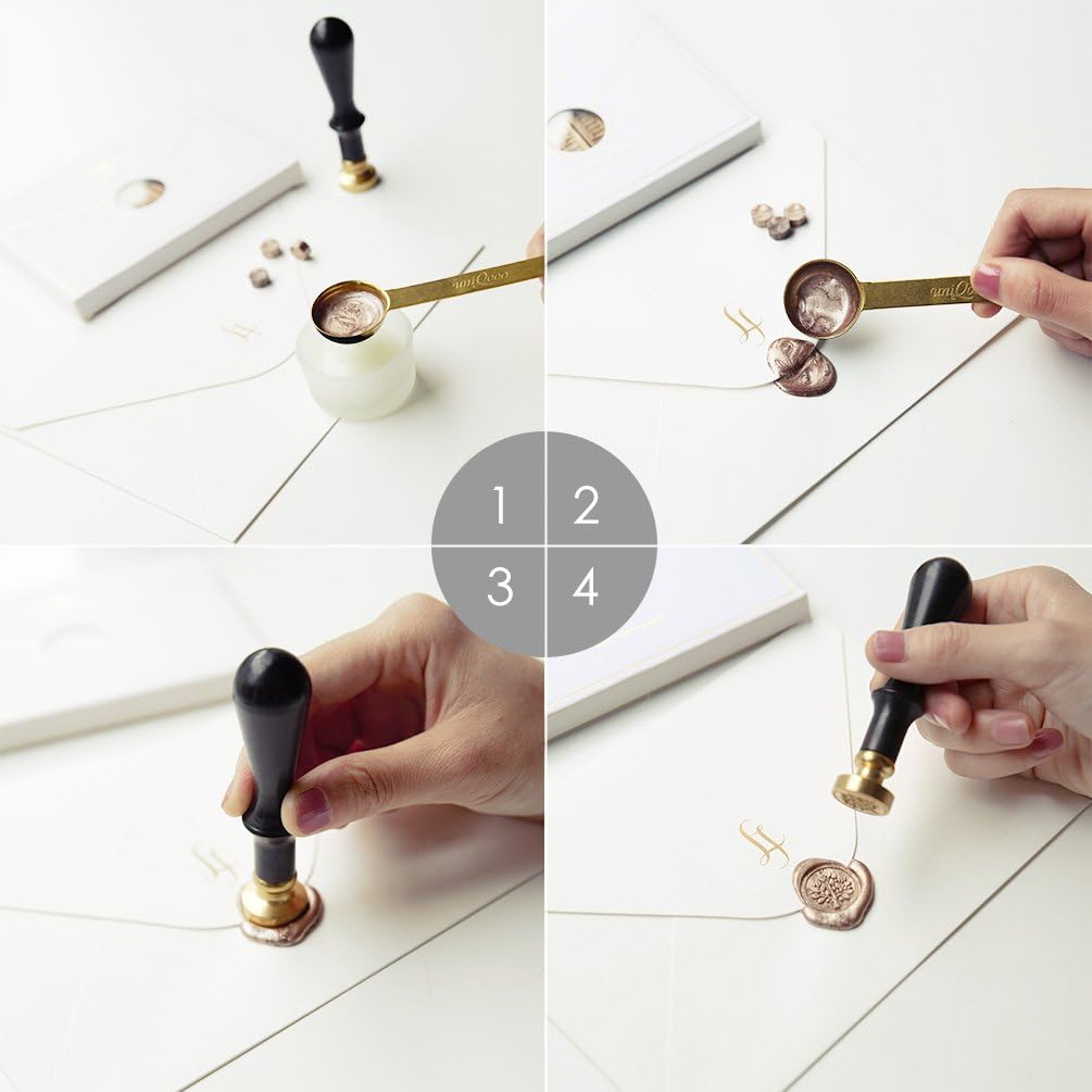 1 Inch Round Blank Wax Seal Stamp for Wedding Invitations, Solid Brass Head without Engraving - Perfect for Party Invitations, Envelopes, Snail Mails, Christmas Wrapping, DIY Projects