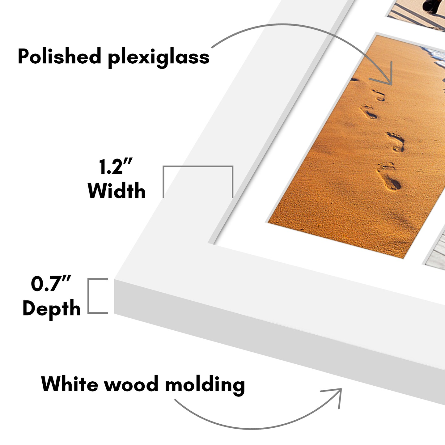 Americanflat 18x26 Collage Picture Frame - Use as Sixteen 4x6 Picture Frame Openings or One 18x26 Photo Frame Made of Engineered Wood with Polished Plexiglass