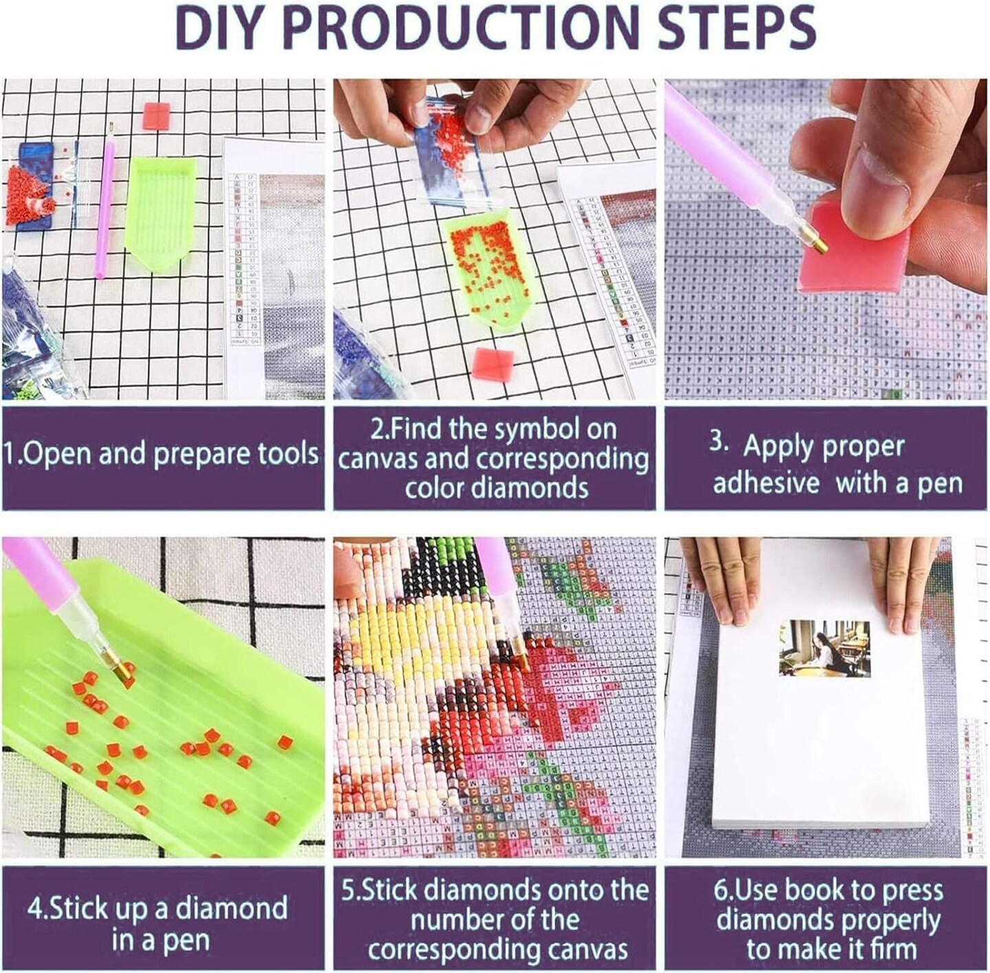 Adult Diamond Painting Kits from AIBOERL, featuring landscapes Diamond Paint Sets DIY Crafts: Complete Drill, 5D Diamond Art Kits Adult Diamond Painting Kit with Diamond Dots for Home Decor [11.8 &#xD7; 11.8 inches]