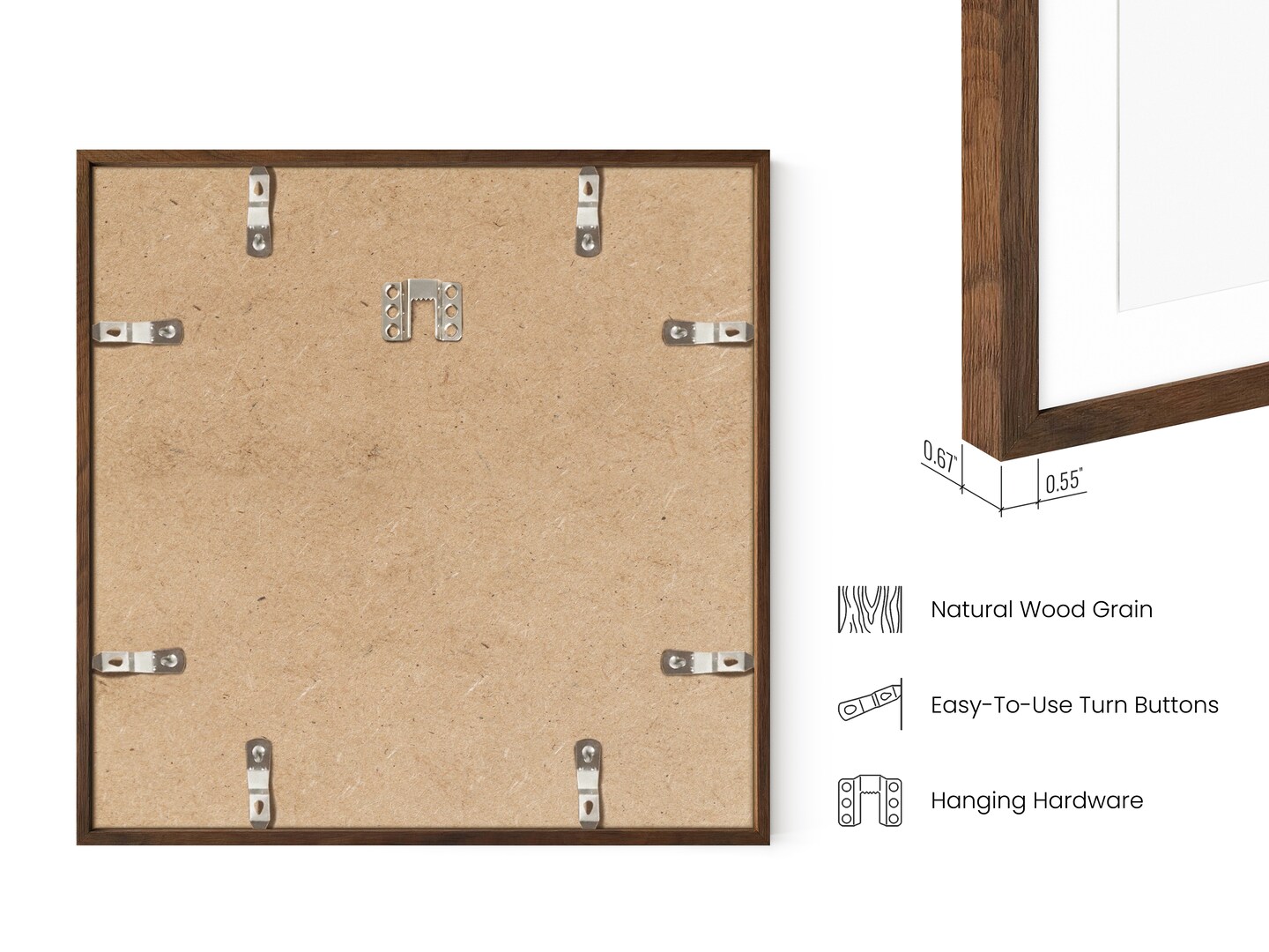 Natural Oak Wood Picture Frame By Haus and Hues