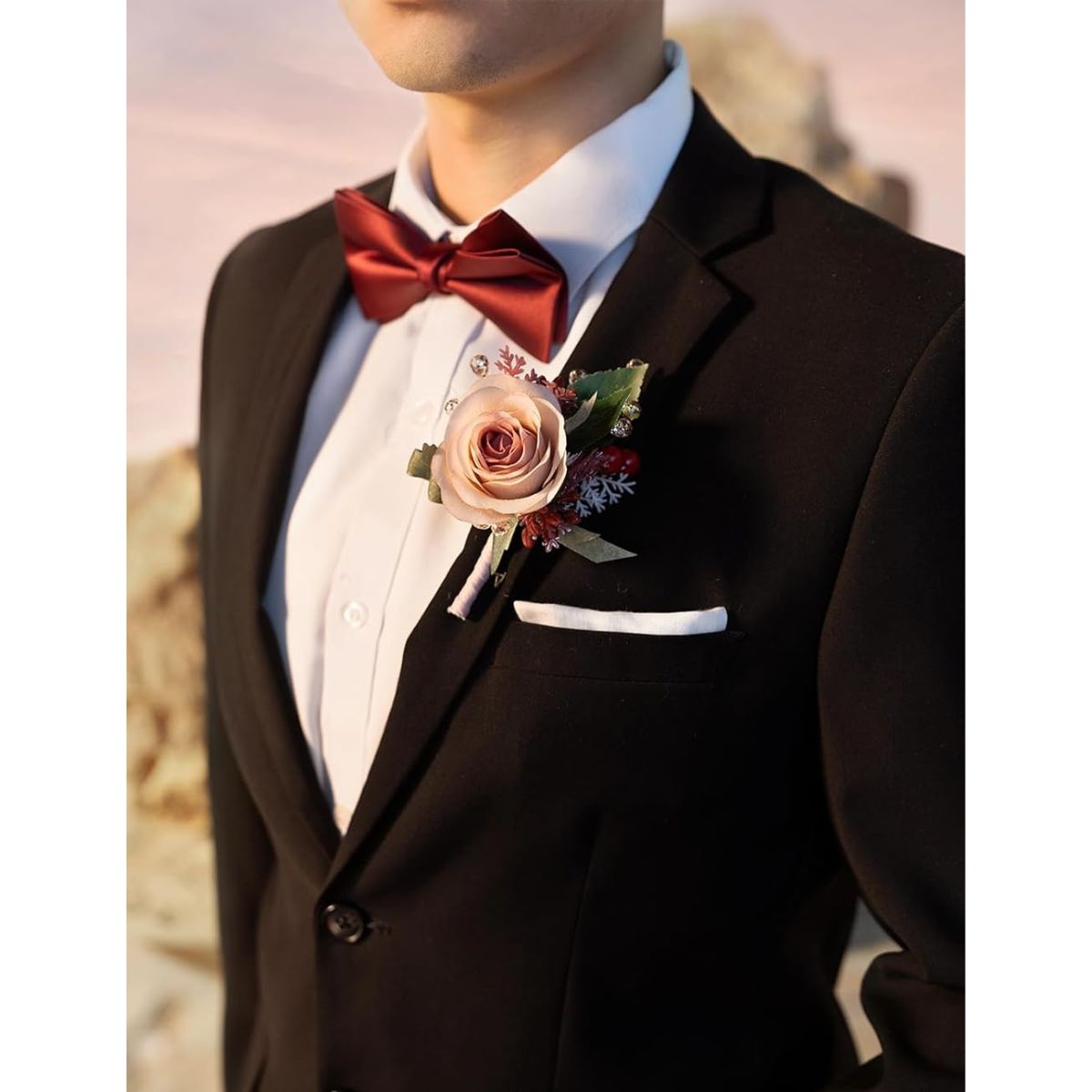 Boutonniere Set of 6 for Groom &#x26; Groomsmen