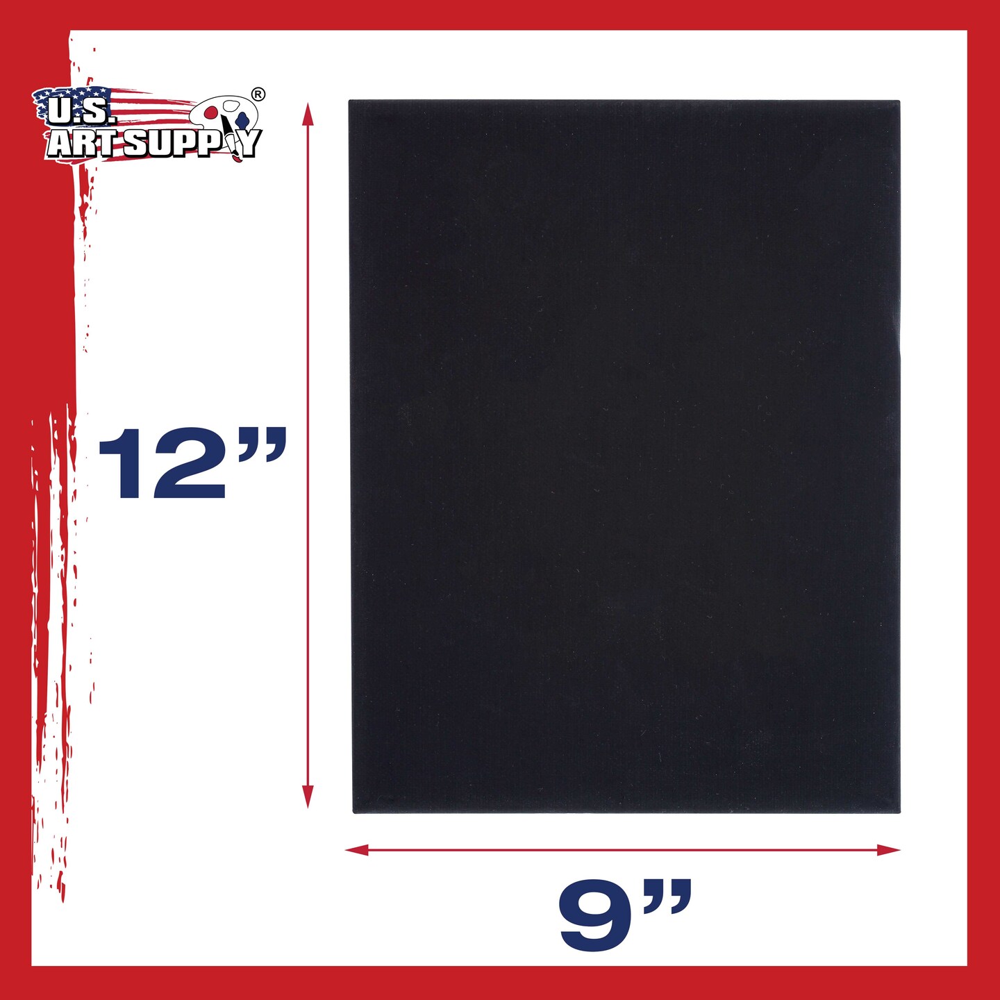 9&#x22; x 12&#x22; Black Professional Artist Quality Acid Free Canvas Panel Boards for Painting 6-Pack
