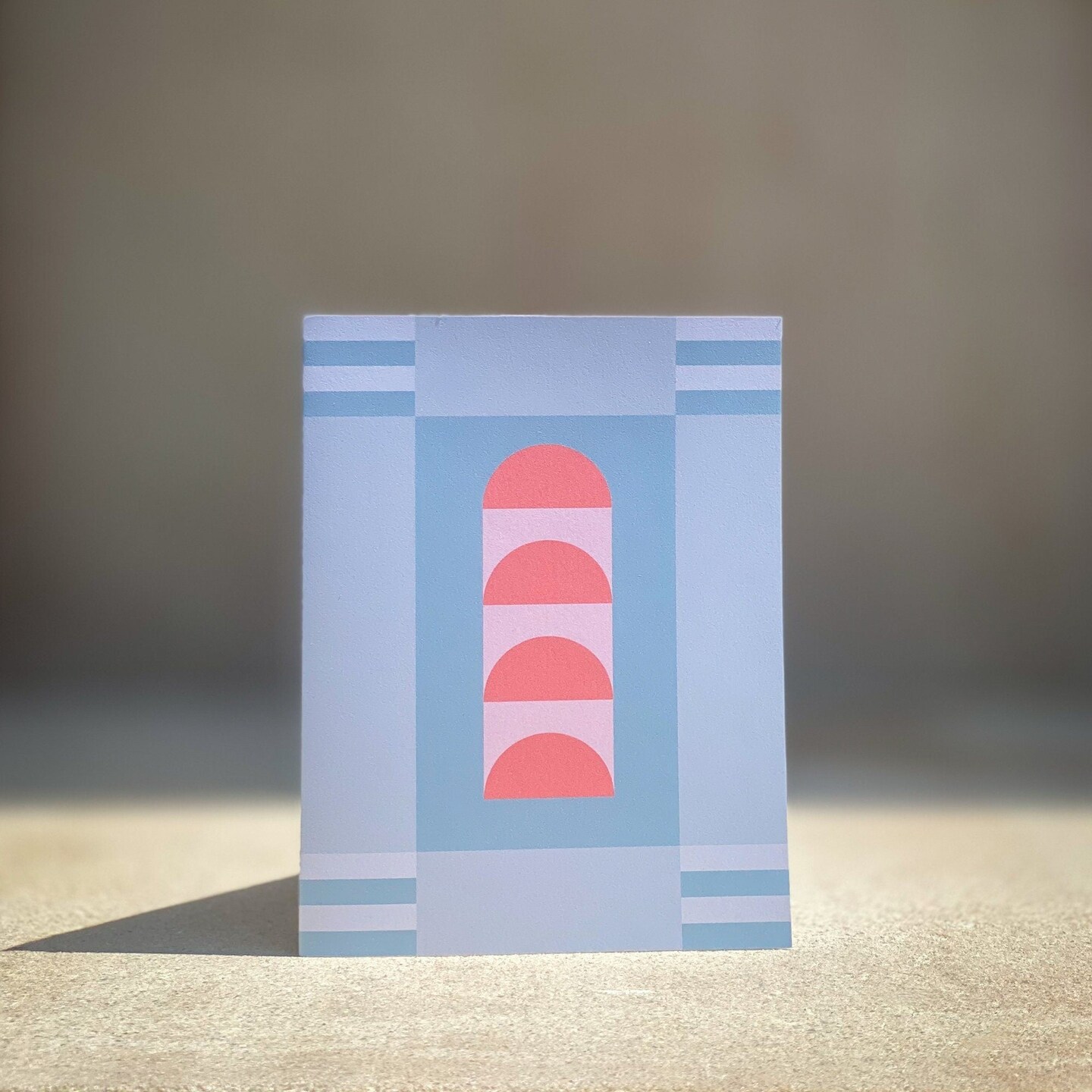 Blue &#x26; Coral Geo Card, Modern Blank