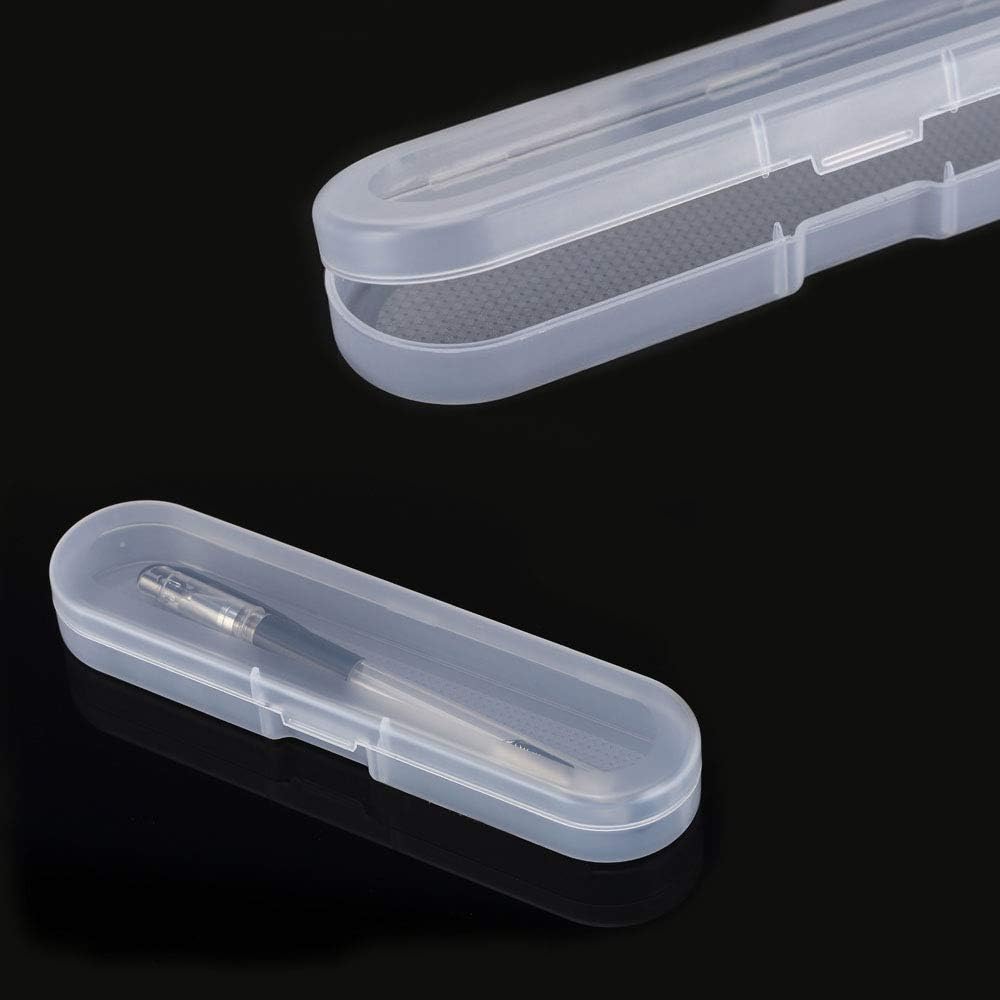 Clear Polypropylene Storage Containers Box with Hinged Lid for Pencils, Pens,Accessories,Crafts,Learning Supplies,Makeup Brush,Screws,Drills,6.89" x 1.49" x 0.74",Pack of 2